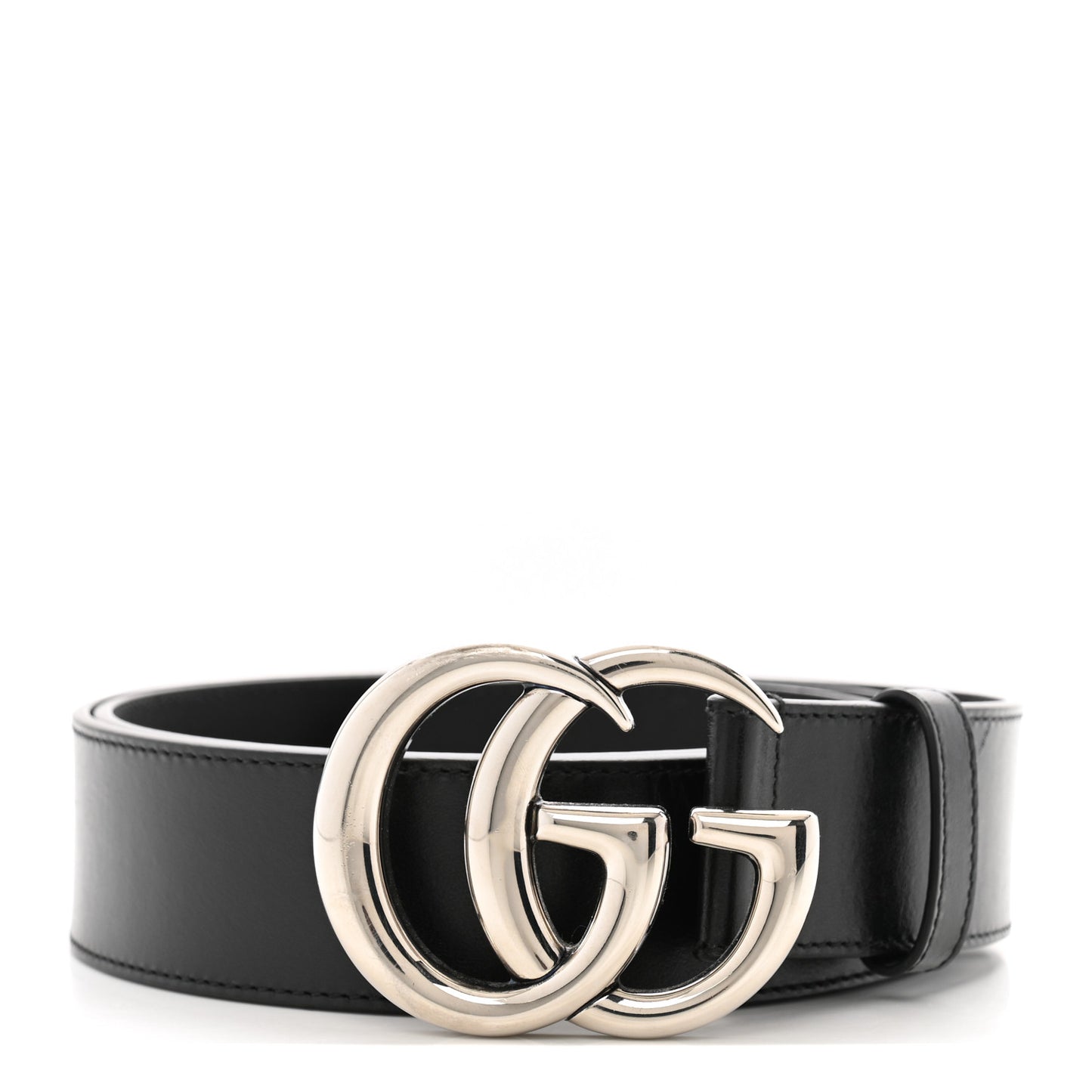 Plutone Calfskin Palladium Double G 40mm Belt 100 40 Black