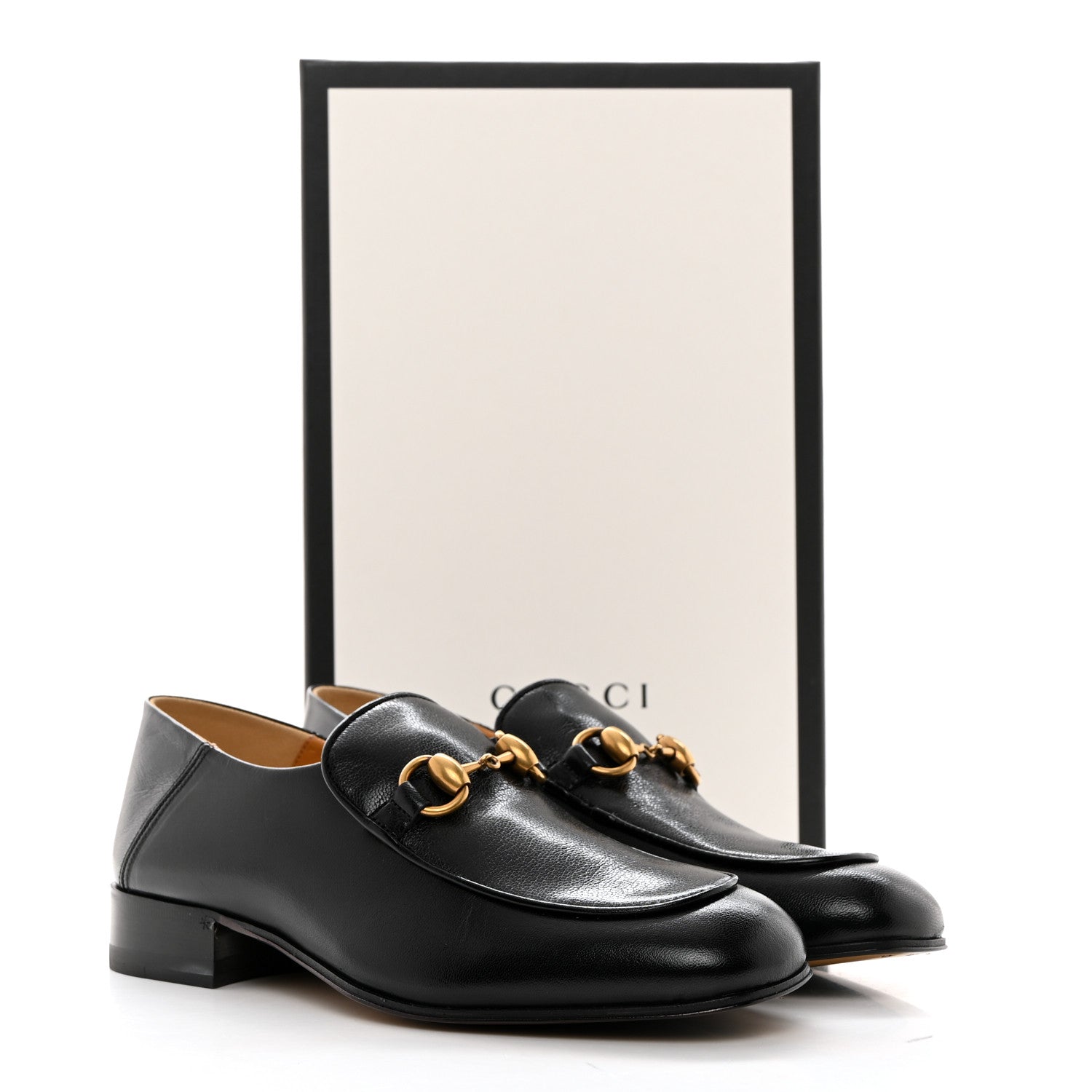 Gucci Goatskin Womens Horsebit Mid-Heel Loafers 36 Black 9 of 9