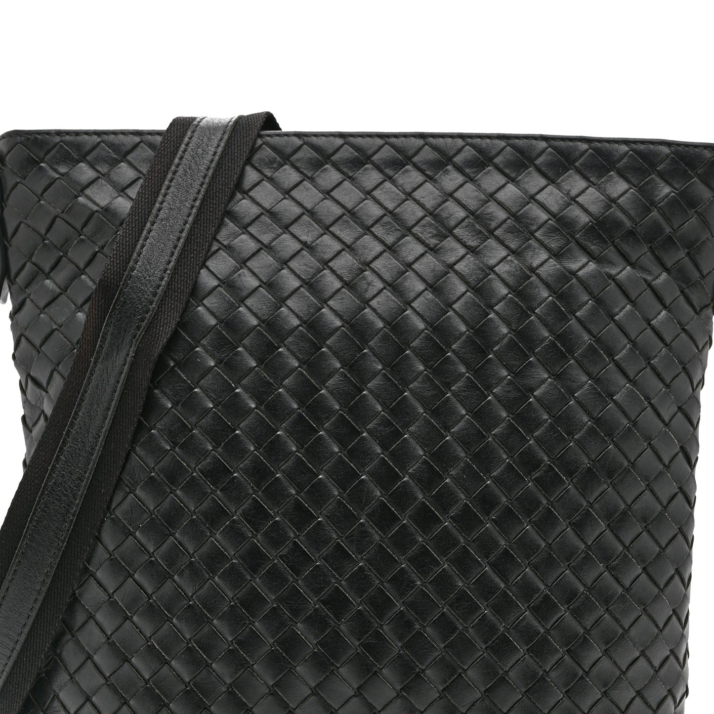 Nappa Intrecciato VN Crossbody Messenger Bag Black