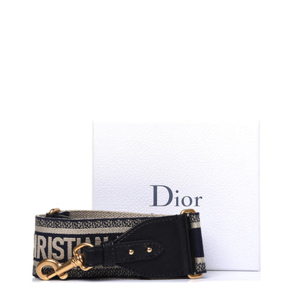 Christian Dior Canvas Embroidered Shoulder Strap Blue 9 of 9