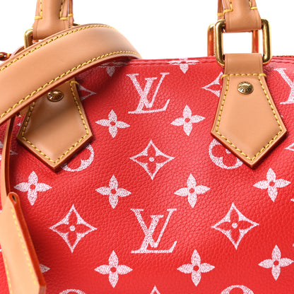 Louis Vuitton Calfskin Monogram Speedy P9 Bandouliere 20 Red 9 of 11