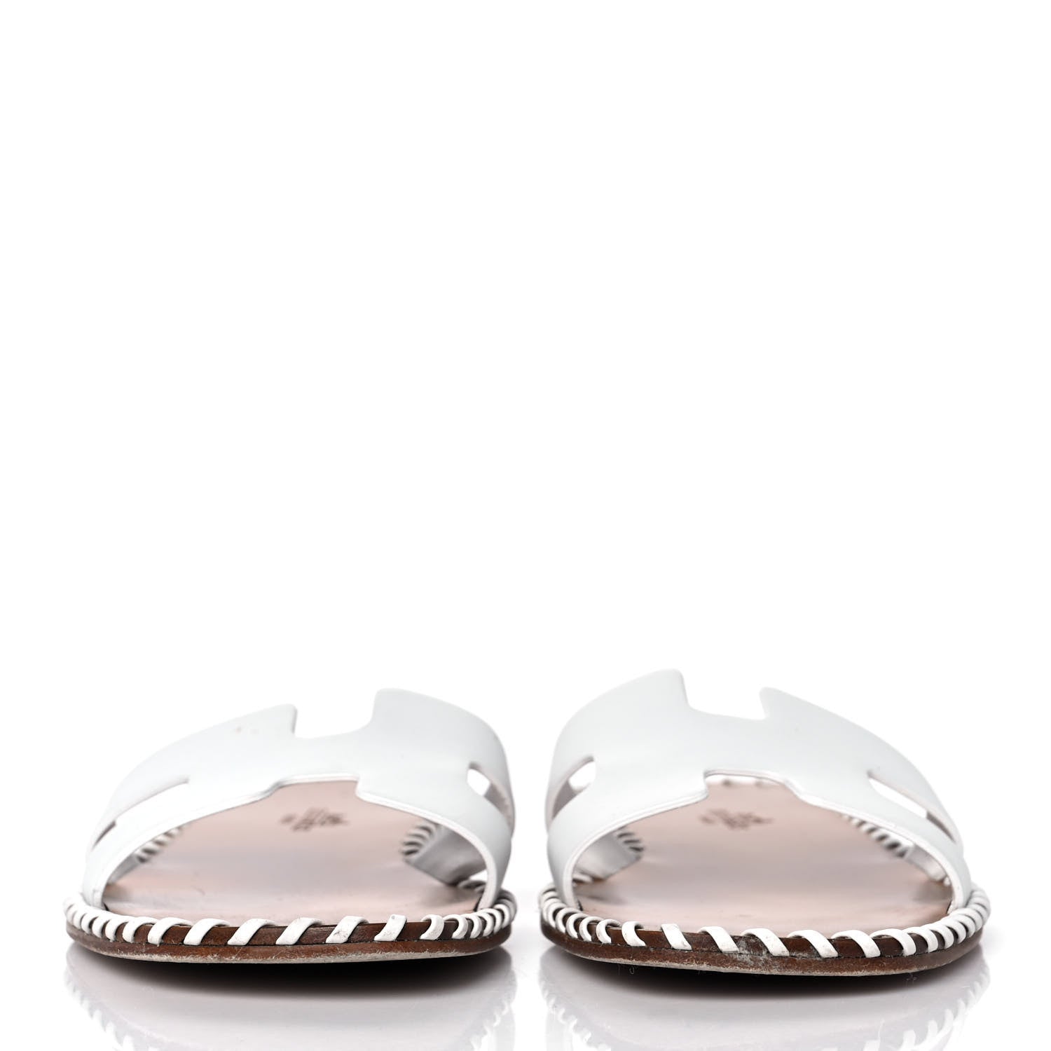 Hermes Calfskin Braided Oran Sandals 36 White 2 of 9