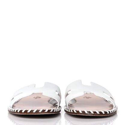 Hermes Calfskin Braided Oran Sandals 36 White 2 of 9