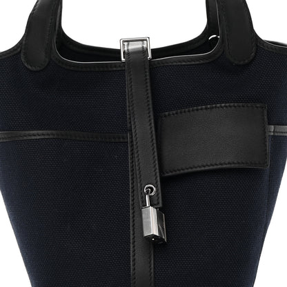 Hermes Toile Goeland Swift Cargo Picotin Lock 18 Bleu Marine 8 of 13