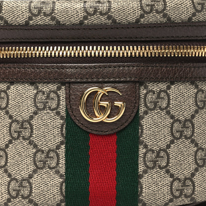Gucci GG Supreme Monogram Textured Calfskin Web Ophidia Vanity Cosmetic Case Beige Ebony New Acero 8 of 10