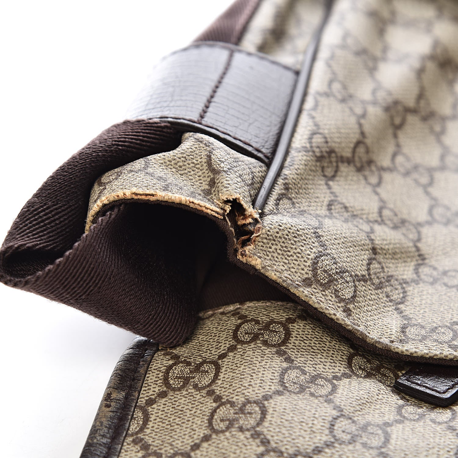 Gucci GG Plus Monogram Large Flap Messenger Bag Beige Dark Brown 8 of 15
