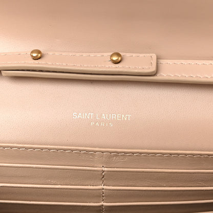 Saint Laurent Glossy Calfskin Monogram Chain Wallet Dark Beige 6 of 9