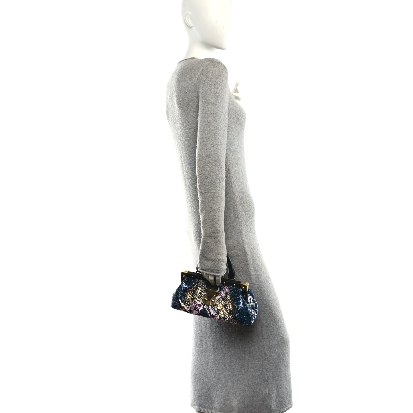 Calfskin Monogram Sequin LV Cafe Clutch Multicolor