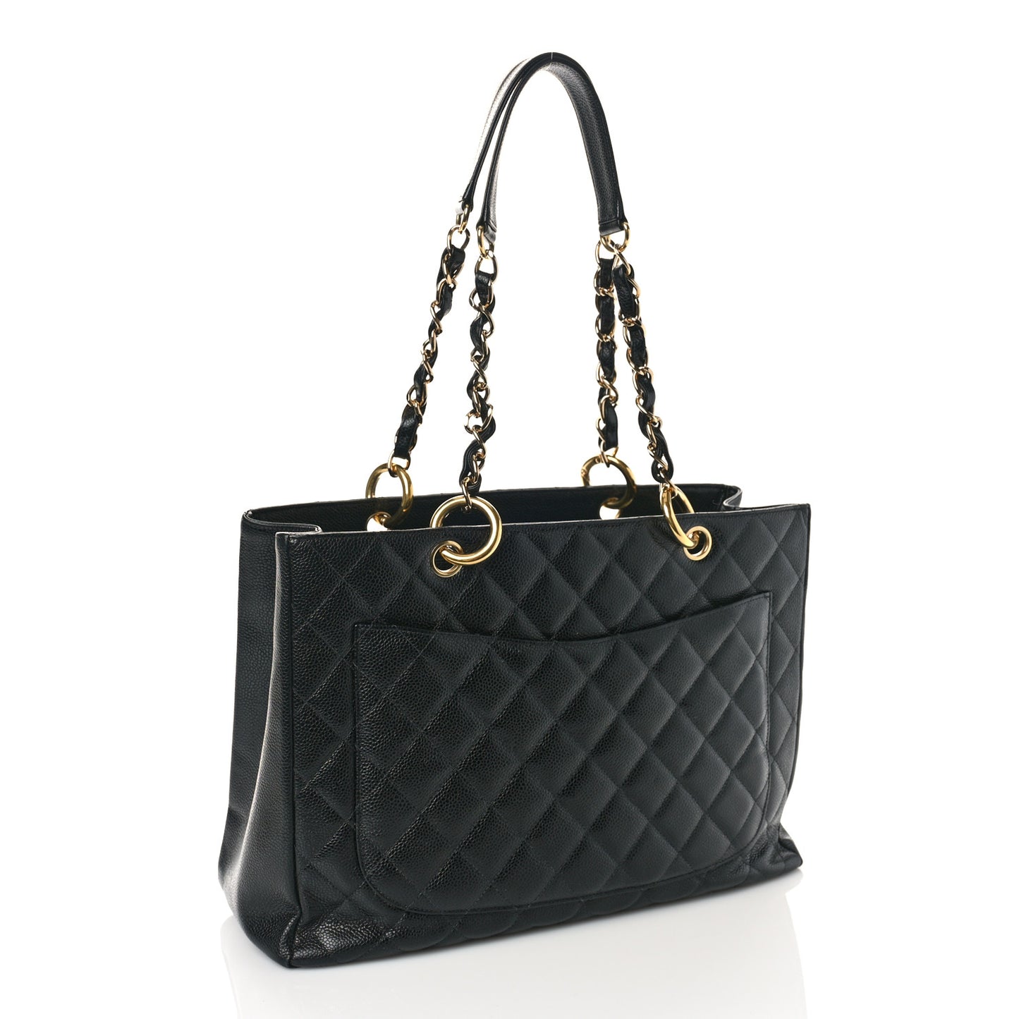 Caviar Quilted Grand Shopping Tote GST Black