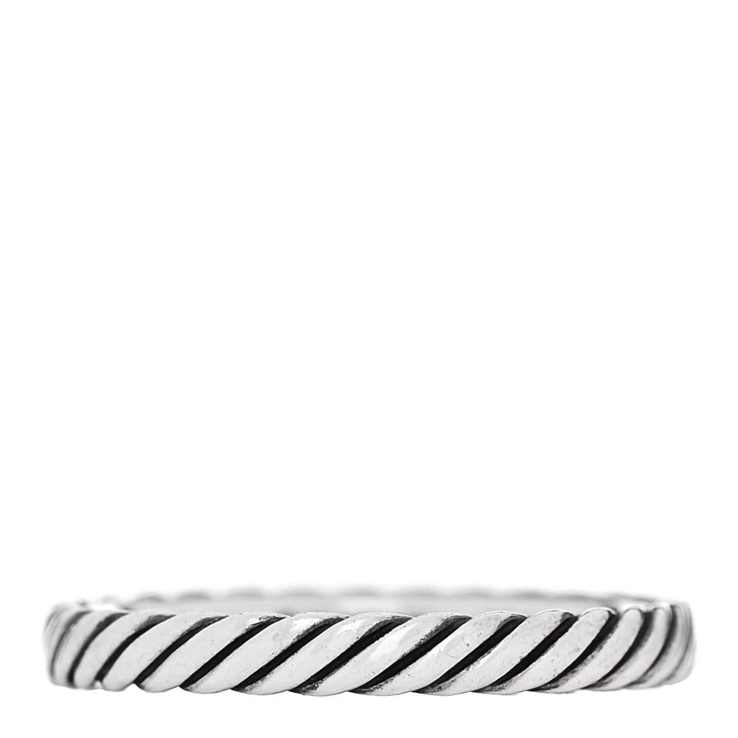 David Yurman Sterling Silver Cable Classics Band Ring 54 7 1 of 4