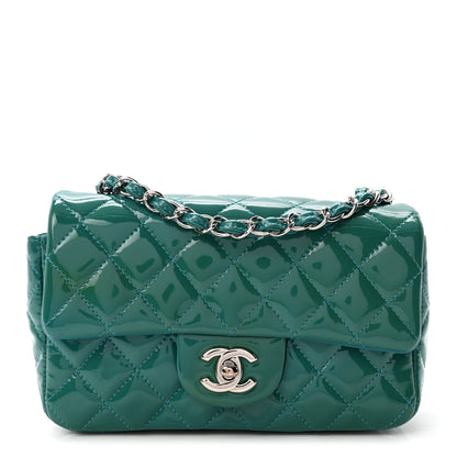Chanel Patent Quilted Mini Rectangular Flap Turquoise 1 of 10