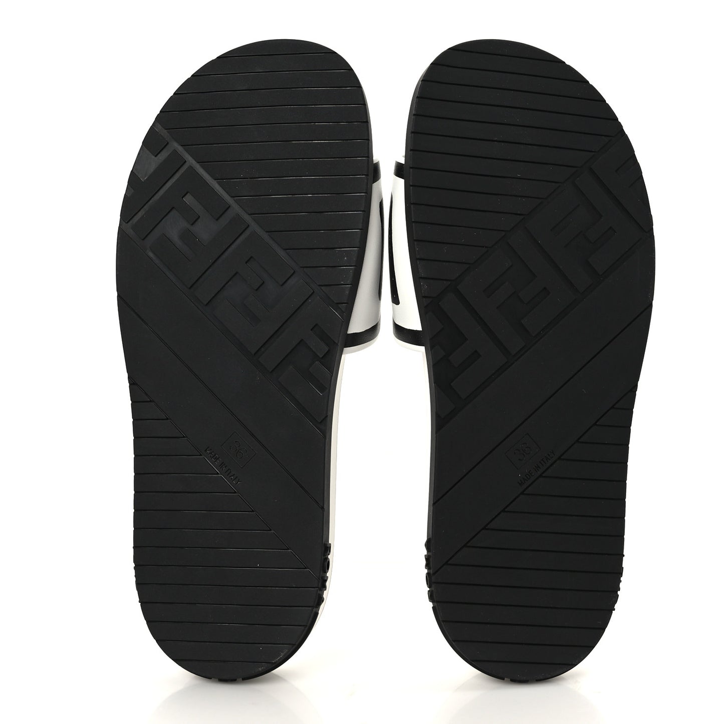 X JOSHUA VIDES Roma Calfskin Fussbetts Slide Sandals 36 Snow White Black