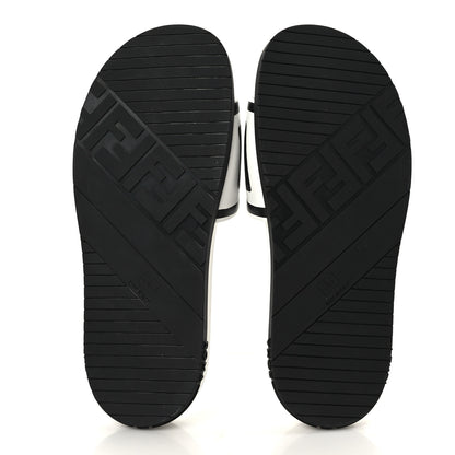 Fendi X JOSHUA VIDES Roma Calfskin Fussbetts Slide Sandals 36 Snow White Black 5 of 7