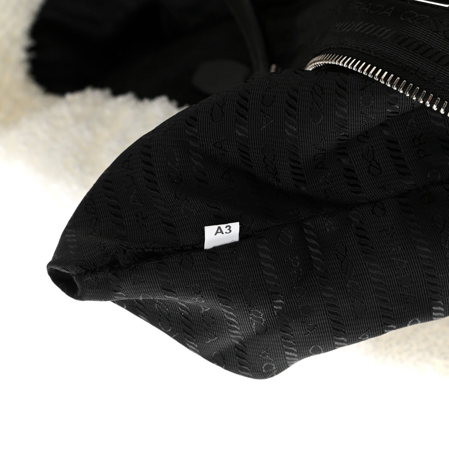 Prada Terry Cloth Tote Bag White Black 8 of 12