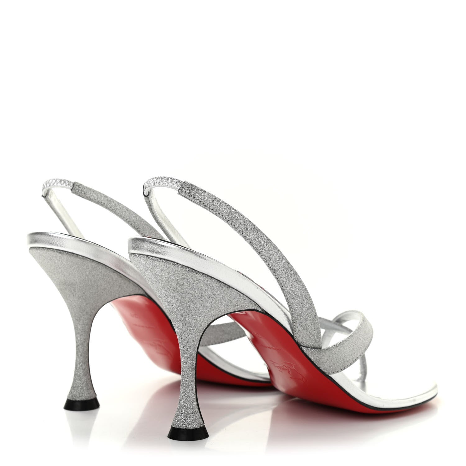 Christian Louboutin Glitter Calfskin Taralita 85 Thong Sandals 39 Silver 7 of 22