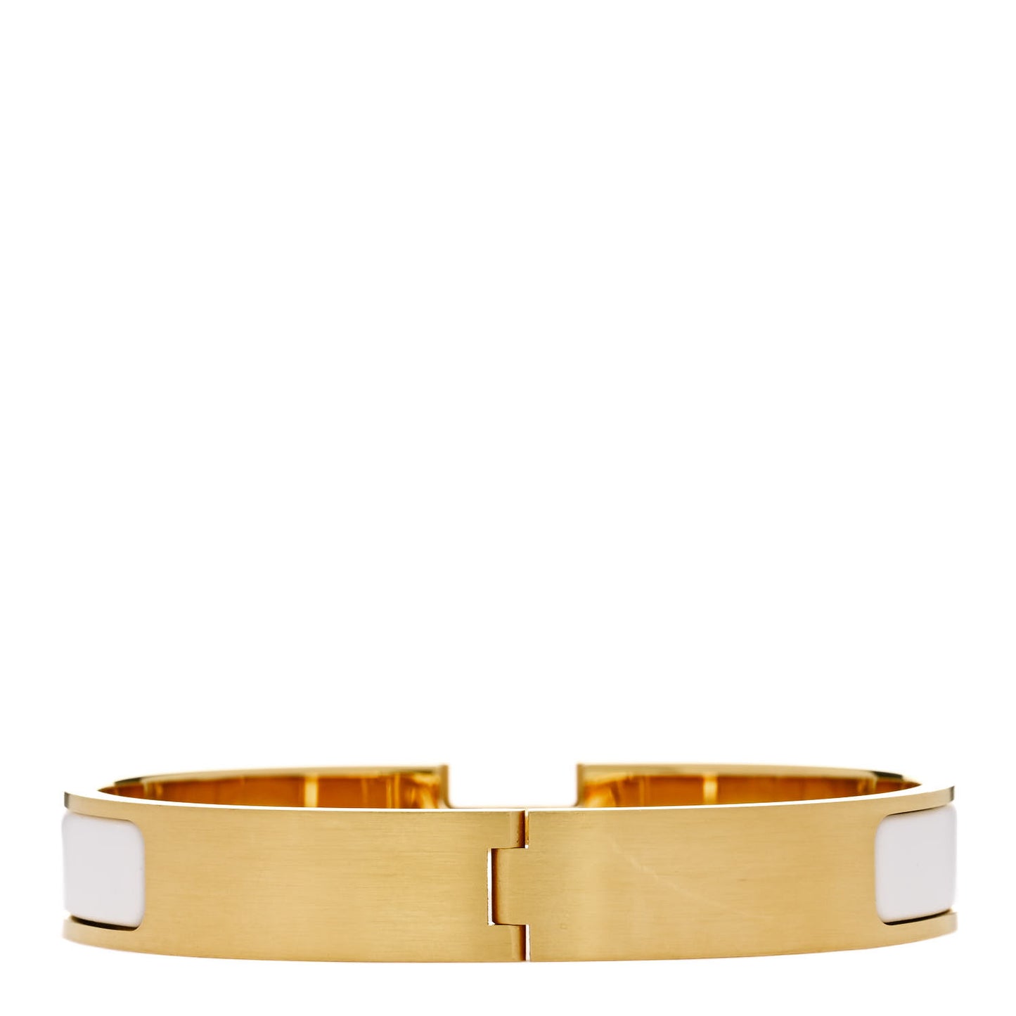 Matte Enamel Narrow Clic Clac HH Bracelet GM White