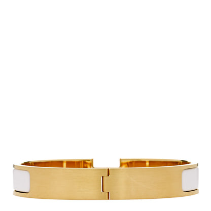 Hermes Matte Enamel Narrow Clic Clac HH Bracelet GM White 3 of 5