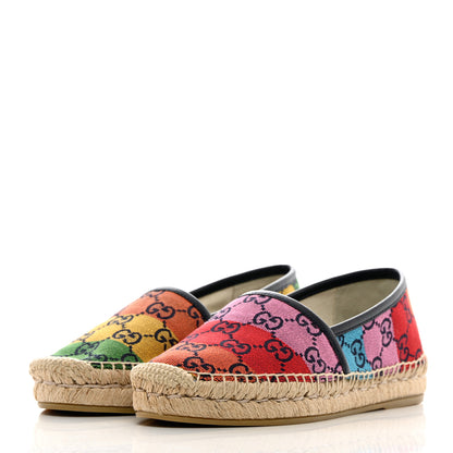 Gucci Monogram Multicolor Womens Espadrilles 36 Blue Rainbow Blue 3 of 9
