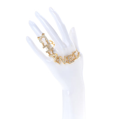 Chanel Metal Crystal 90's Icon Logo Bracelet Gold 2 of 4