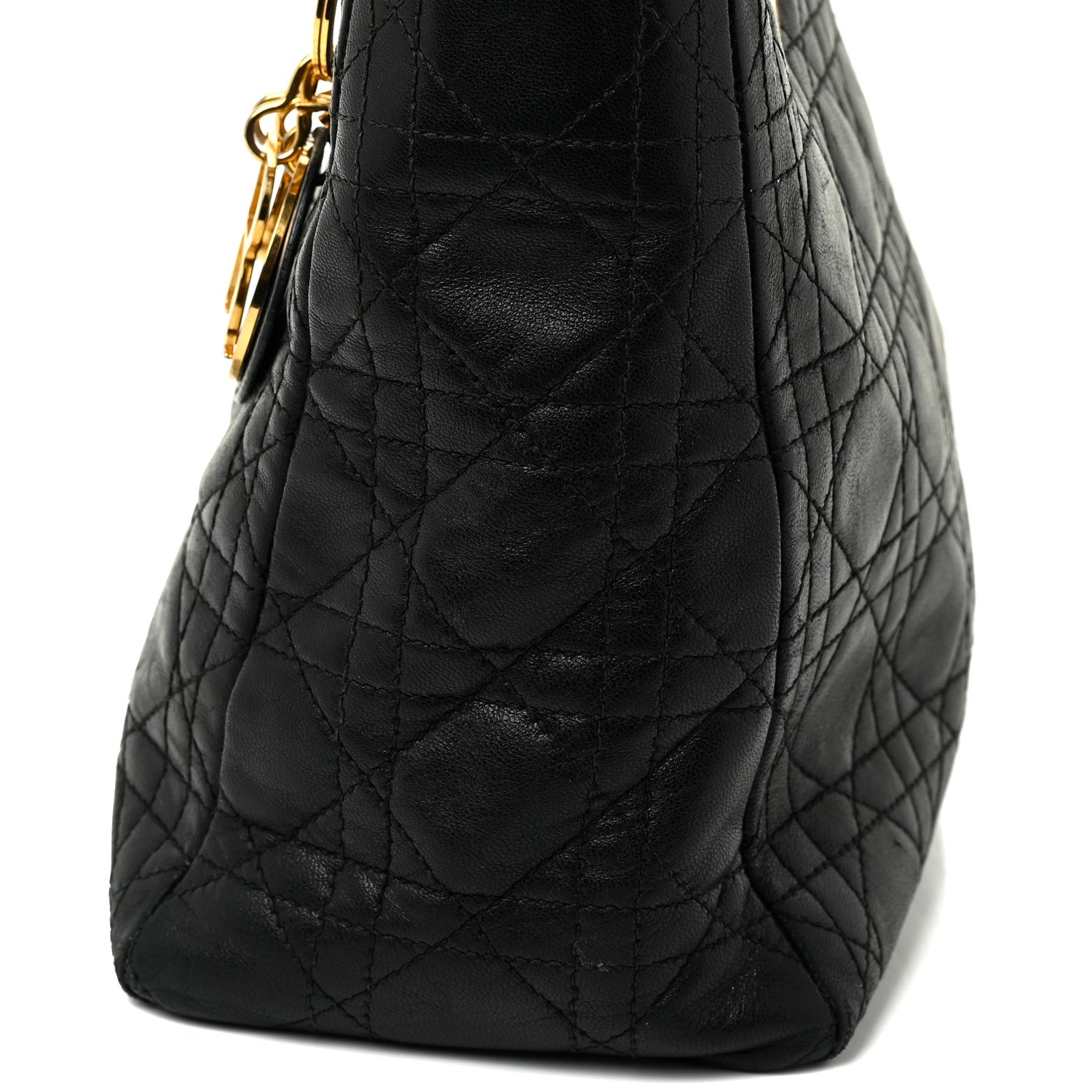 Christian Dior Lambskin Cannage Medium Lady Dior Black 18 of 30