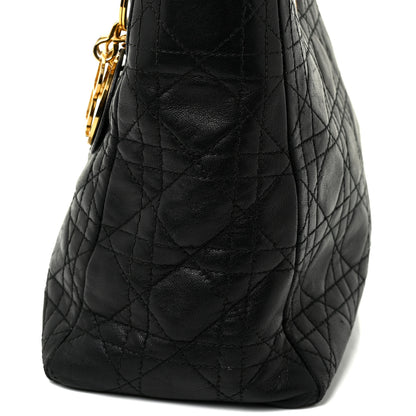 Christian Dior Lambskin Cannage Medium Lady Dior Black 18 of 30