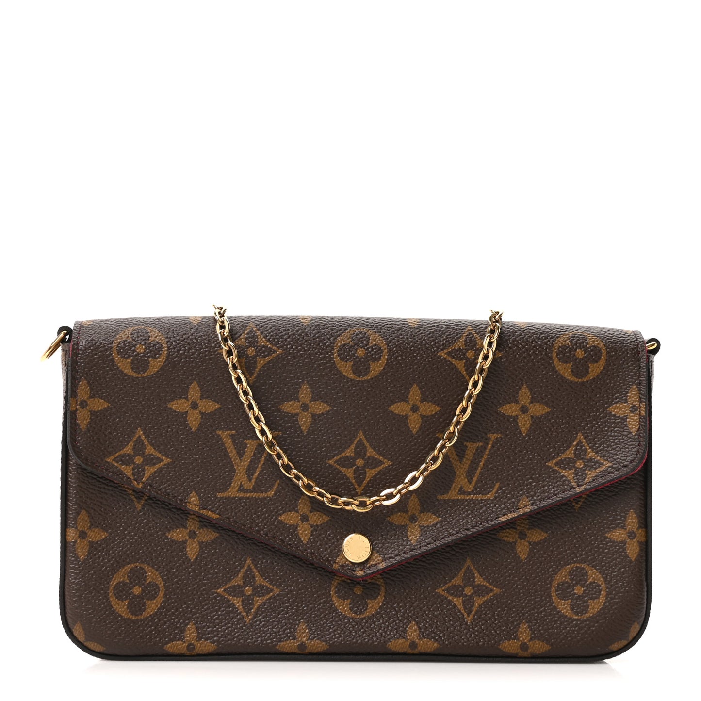 Monogram Pochette Felicie Chain Wallet Fuchsia