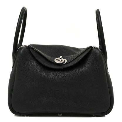 Hermes Taurillon Clemence Lindy 26 Black 1 of 9
