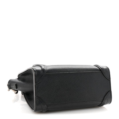Celine Drummed Calfskin Nano Luggage Black 4 of 9