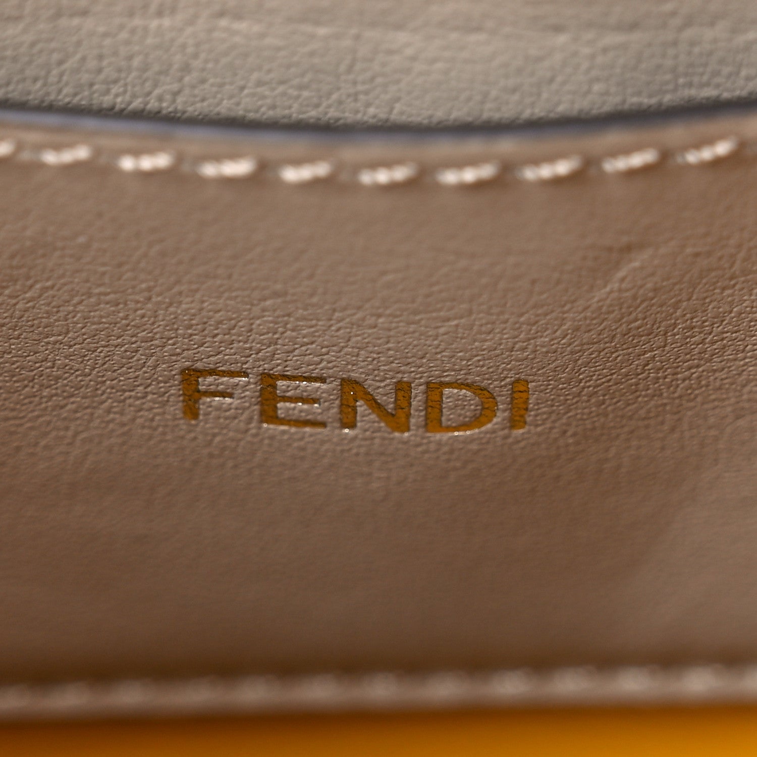 Fendi Cuoio Romano Vitello Cover Bi-Color Peekaboo I See U X Cross Satchel  Sunflower Stone Mimosa 6 of 13
