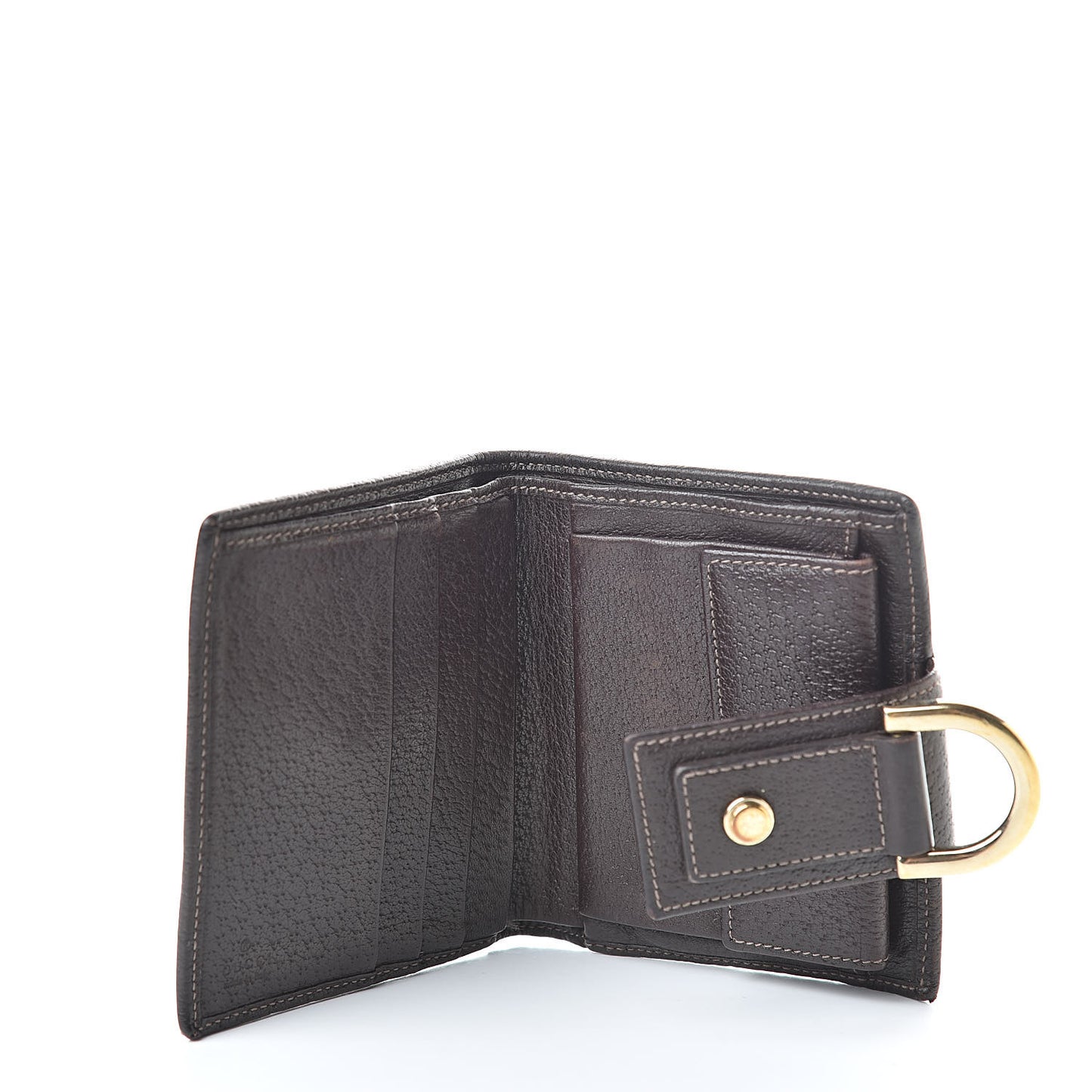 Monogram D Ring Compact Wallet Dark Brown