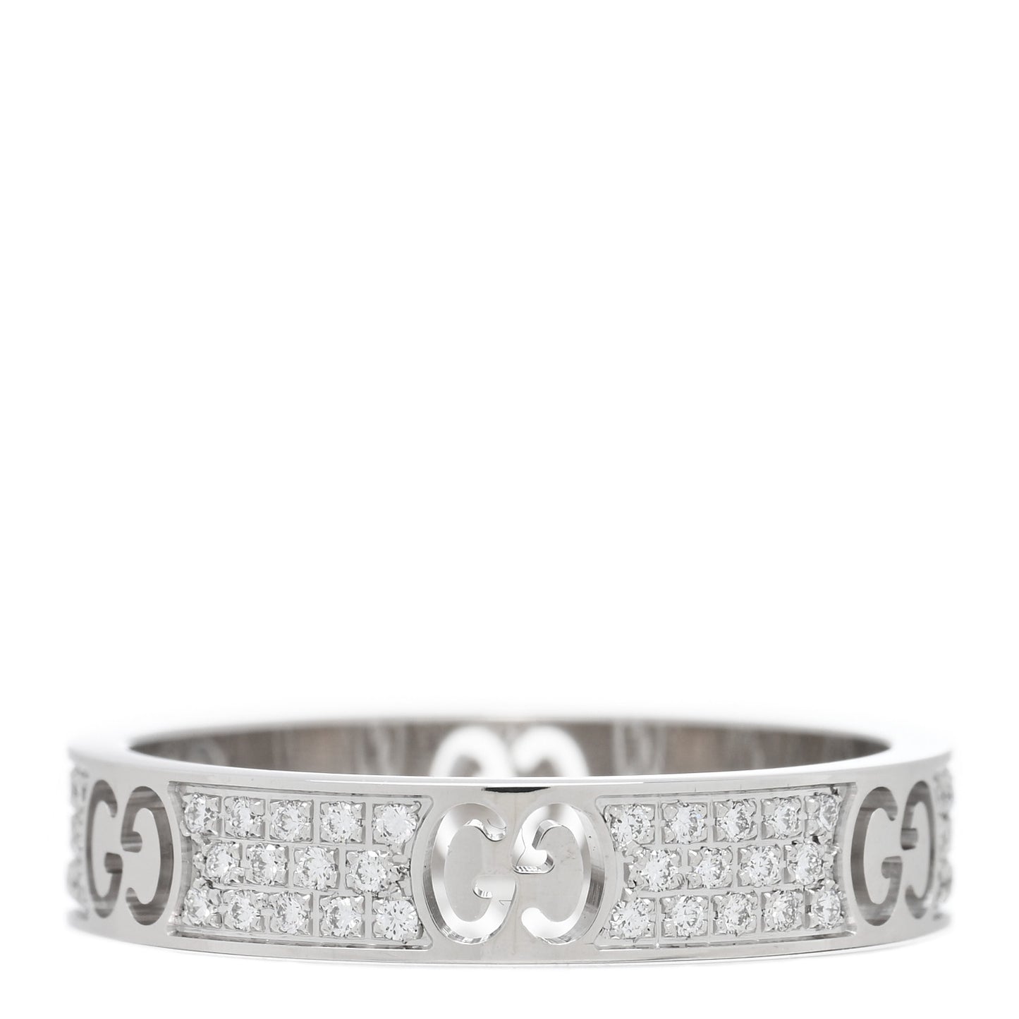 18K White Gold Diamond Icon Stardust Band Ring 58 8.25