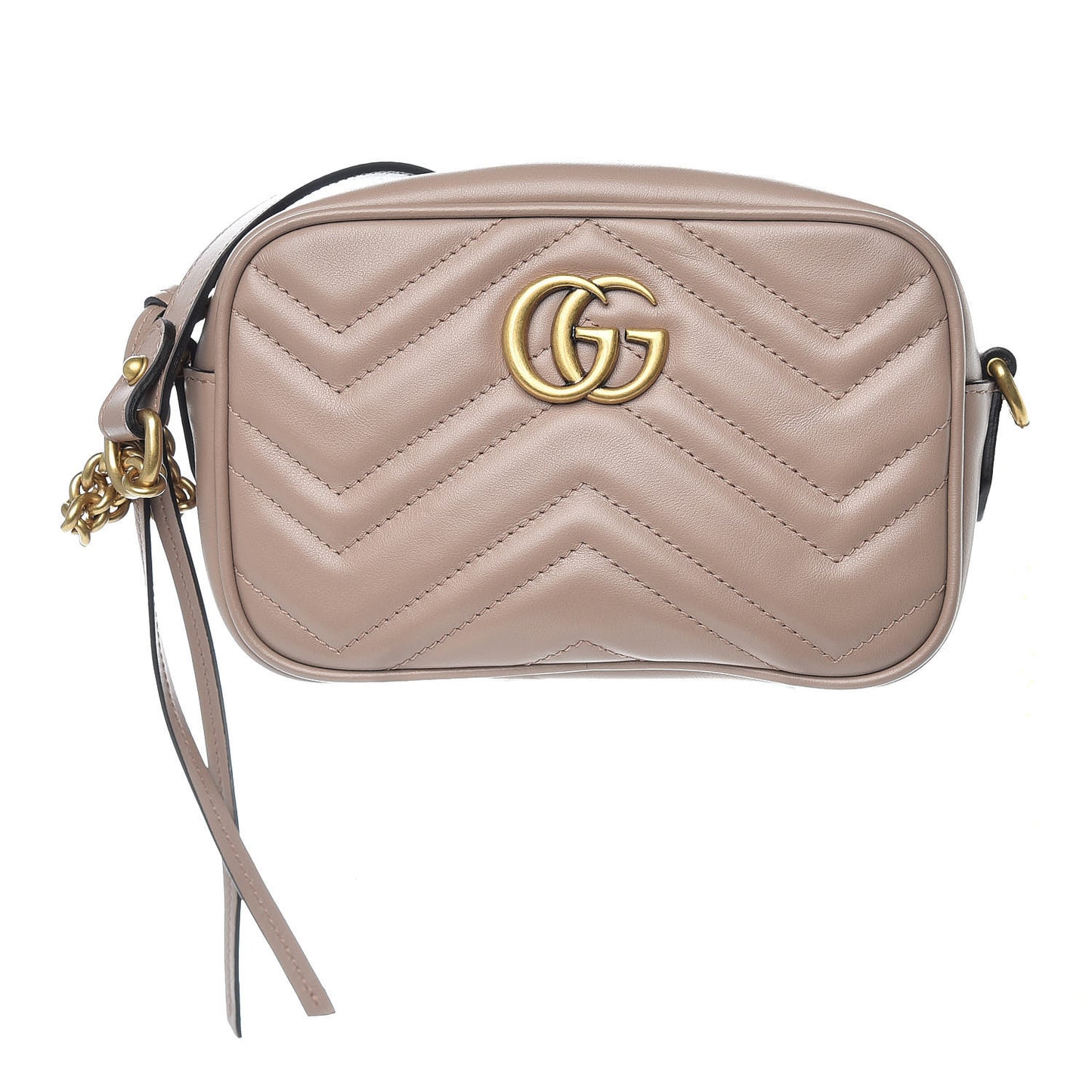 Calfskin Matelasse Mini GG Marmont Chain Shoulder Bag Porcelain Rose