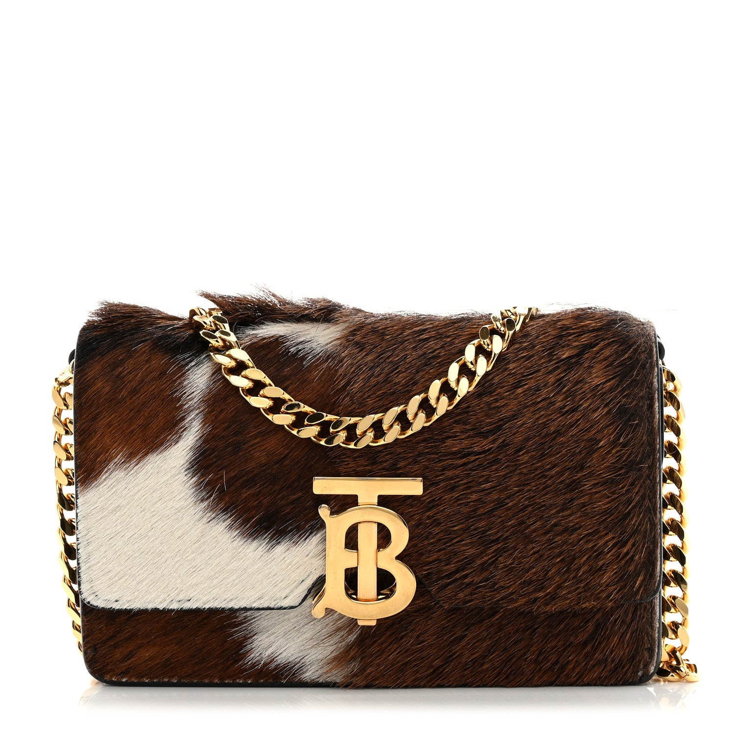 Burberry Calf Hair Large Jessie Chain TB Bag Brown 1 of 10