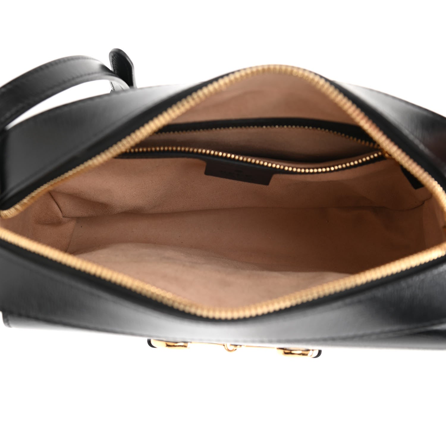 Gucci Textured Calfskin Small Horsebit 1955 Shoulder Bag Black 5 of 8
