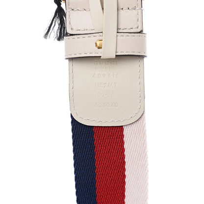 Gucci Nylon Calfskin Sylvie Web Double G 40mm Belt 90 36 Mystic White Hibiscus Red Maritime 4 of 4