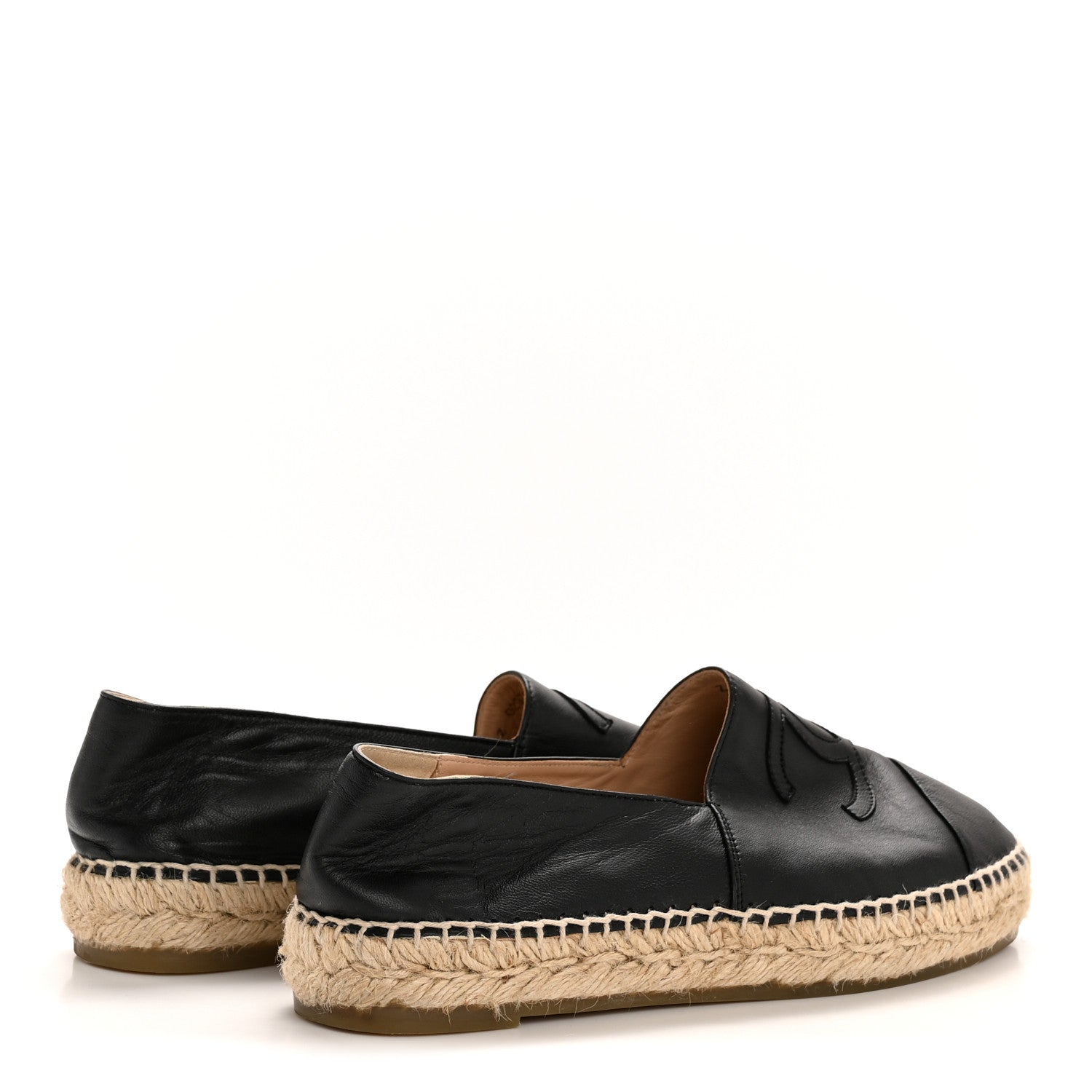 Chanel Lambskin CC Espadrilles 37 Black 5 of 10