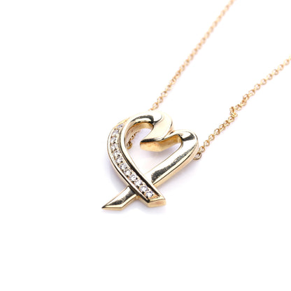 Tiffany 18K Yellow Gold Diamond Large Paloma Picasso Loving Heart Pendant Necklace 4 of 7