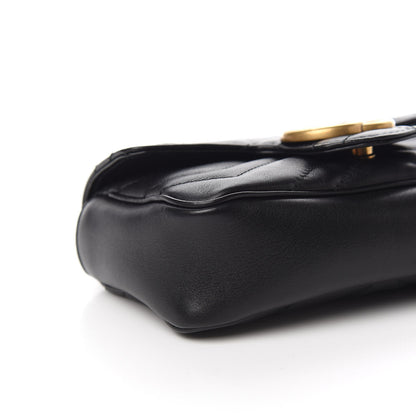 Gucci Calfskin Matelasse Super Mini GG Marmont Shoulder Bag Black 8 of 10