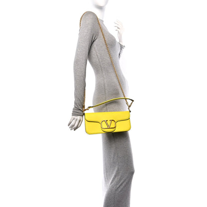 Valentino Garavani Calfskin Vlogo Loco Shoulder Bag Bright Lemon 2 of 9