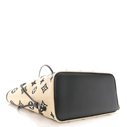 Louis Vuitton Cotton Monogram Embroidered Neverfull MM Beige Black 5 of 10
