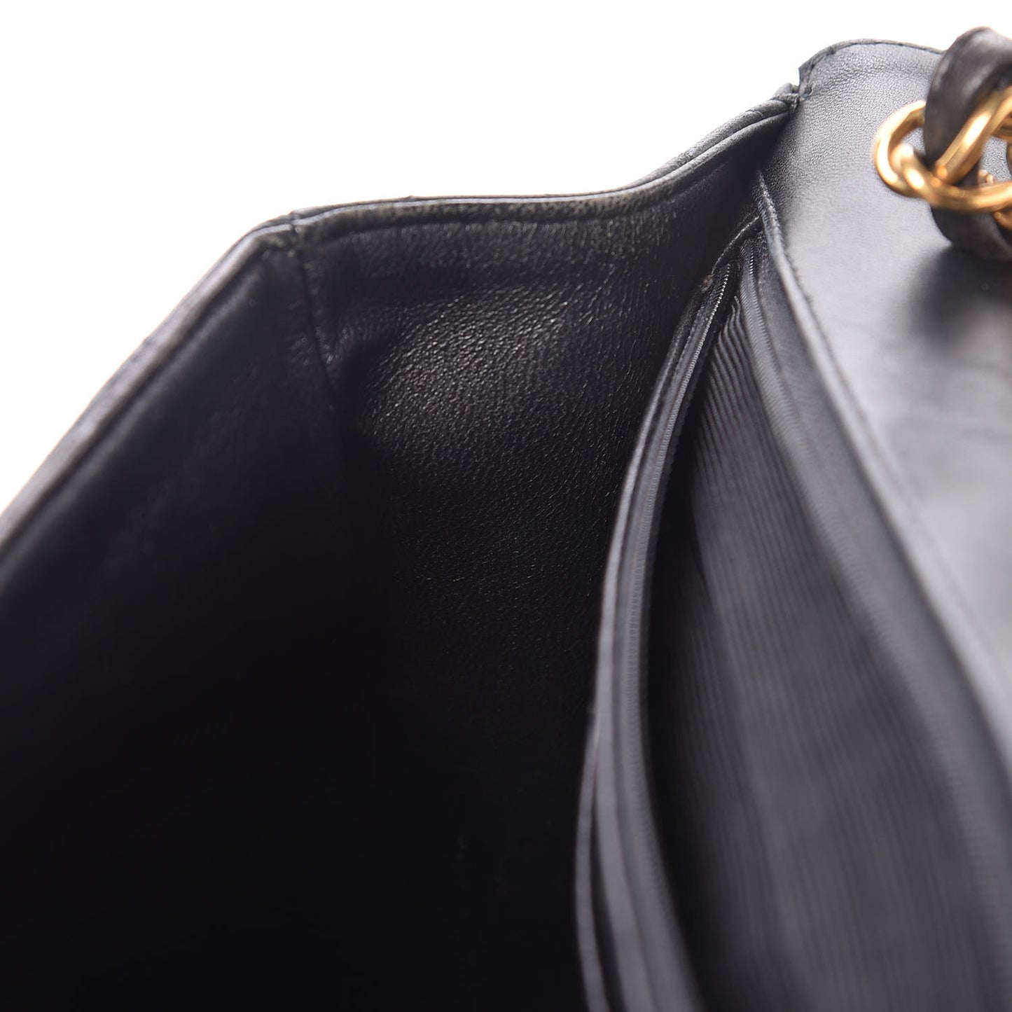 Lambskin Quilted Jumbo Single Flap Black
