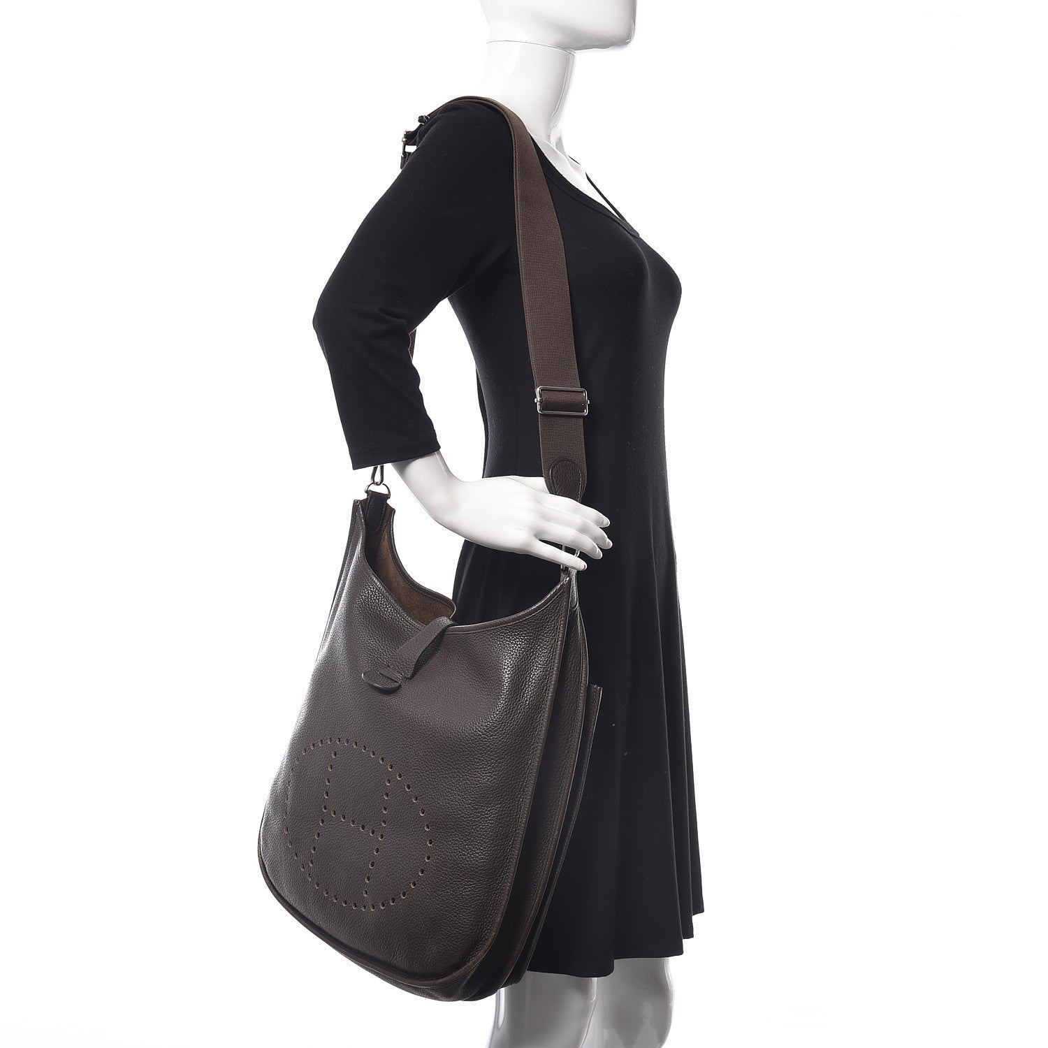 Hermes Taurillon Clemence Evelyne III TGM Chocolate 2 of 11