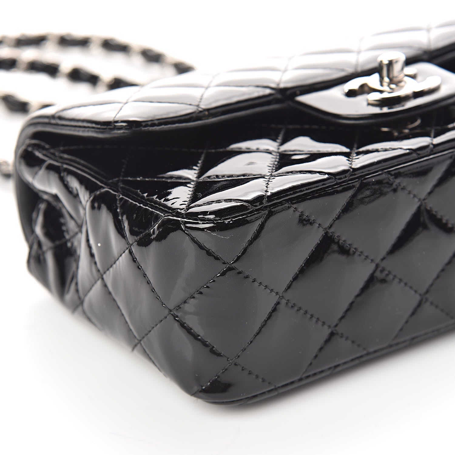 Chanel Patent Calfskin Quilted Mini Rectangular Flap Black 8 of 10