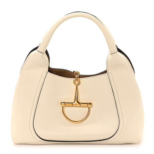 Gucci Grained Calfskin Softbit Medium Shoulder Bag White 1860356