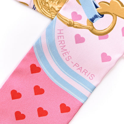 Hermes Silk Brides de Gala Love Twilly Rose Pale Bleu Glacier Rose 3 of 5