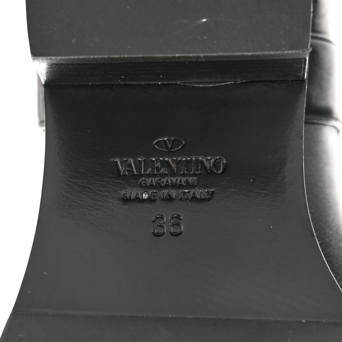 Calfskin VLOGO Flat Boots 36 Black