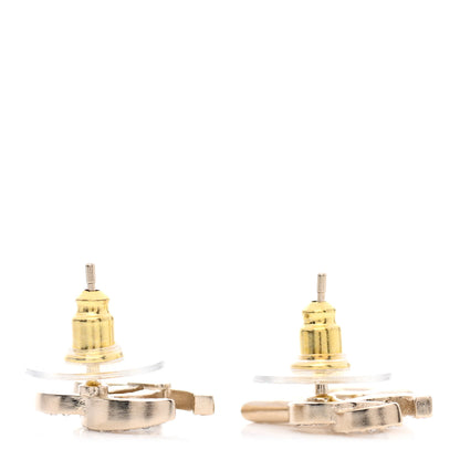 Chanel Crystal CC No 5 Earrings Gold 3 of 4