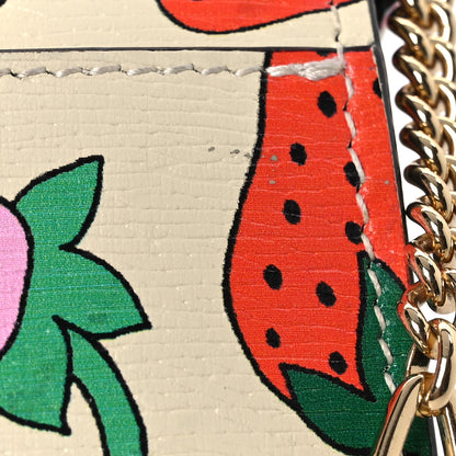 Gucci Calfskin Strawberry Print Mini Zumi Shoulder Bag Ivory Red 11 of 13