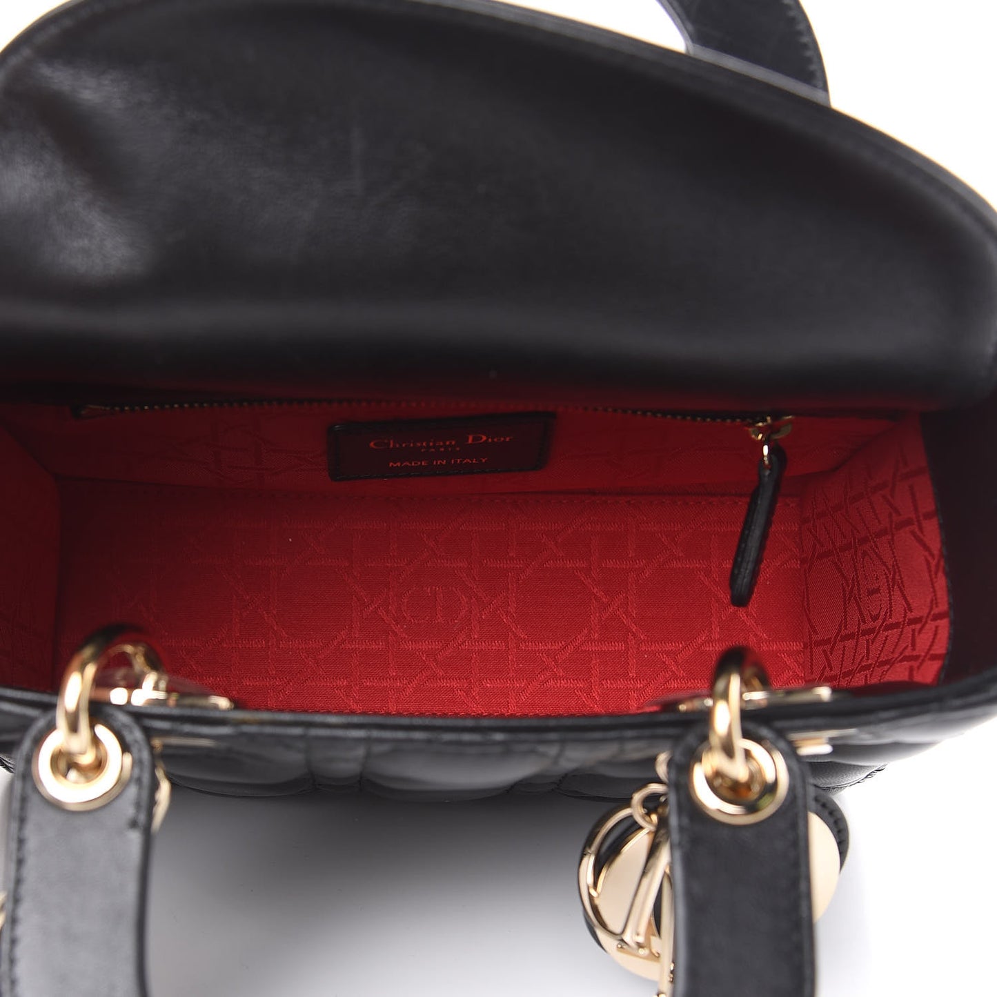 Lambskin Cannage Small Lucky Badges My Lady Dior Black