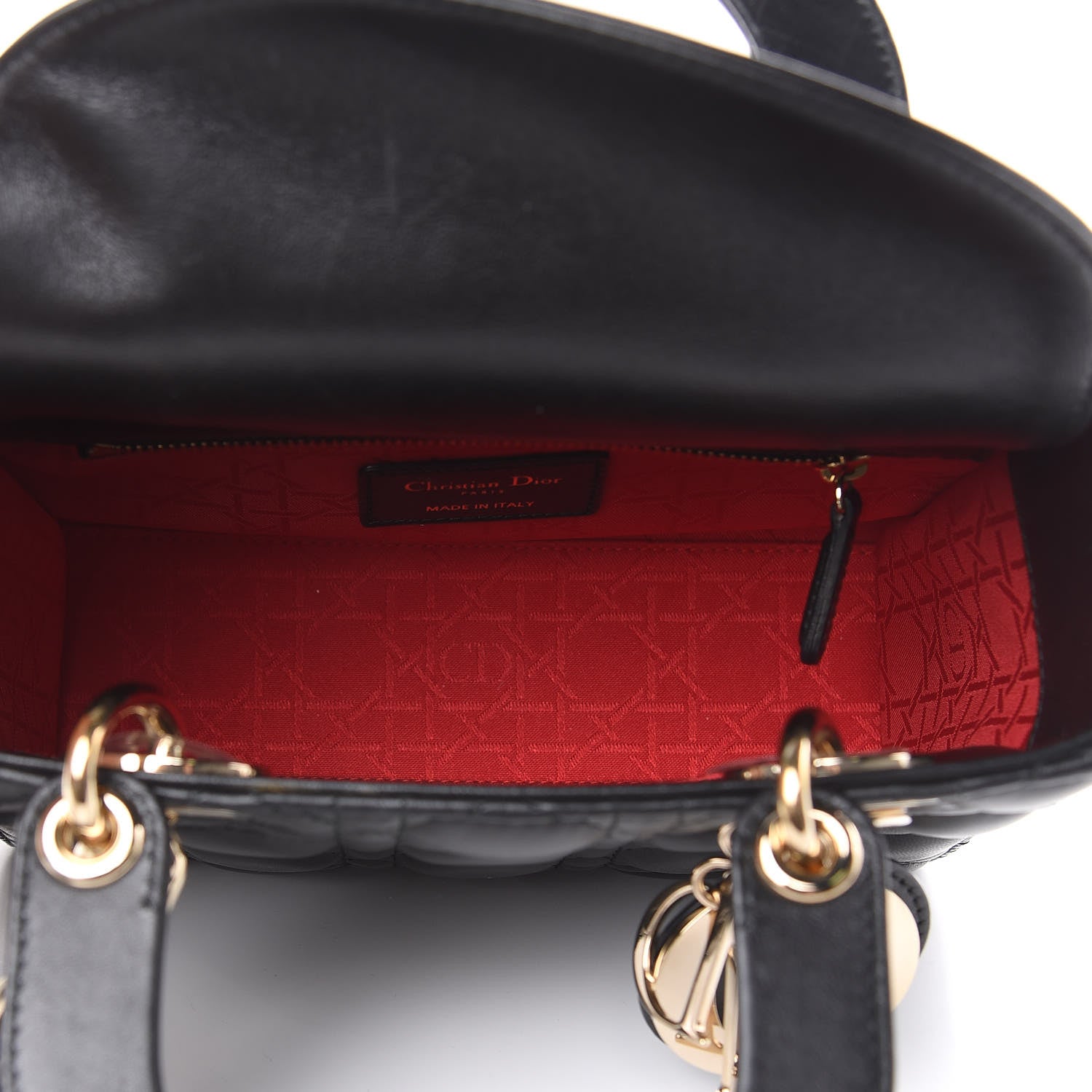 Christian Dior Lambskin Cannage Small Lucky Badges My Lady Dior Black 5 of 11